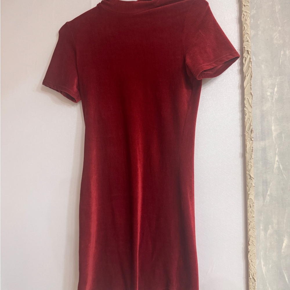 Elegant Red Velvet Dress